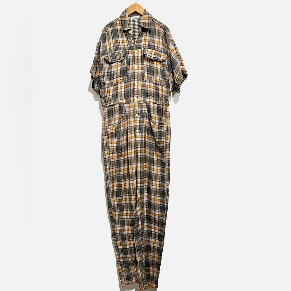 Free People x CP Shades Marci Plaid Coveralls Size Medium - Picture 2 of 11
